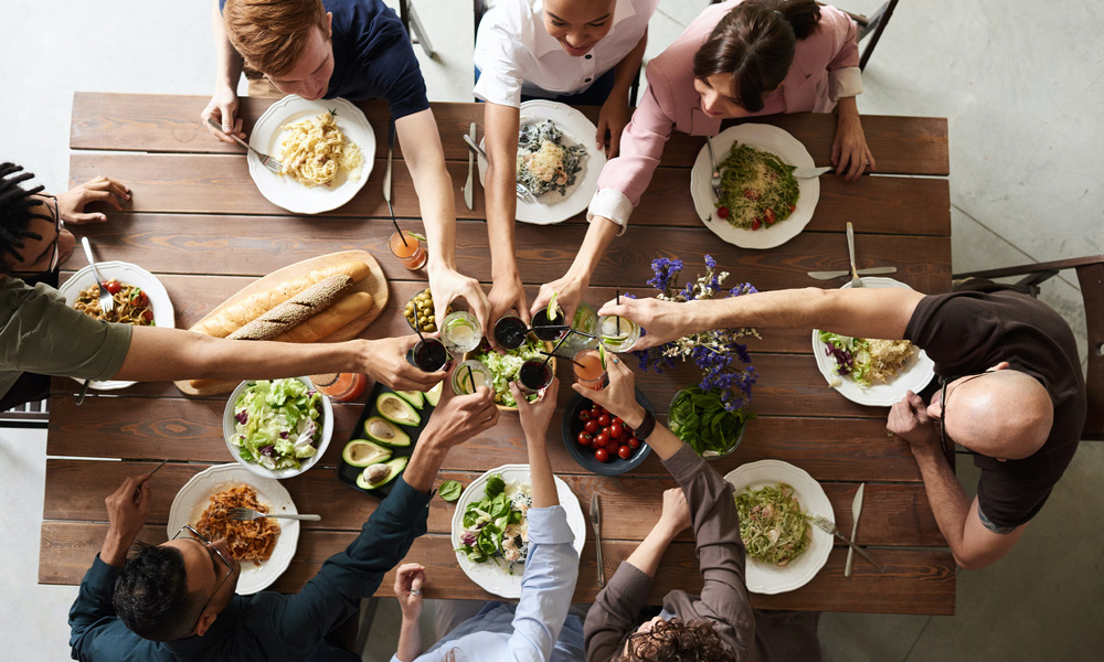 Eat and Chat in a Lively Dining Room